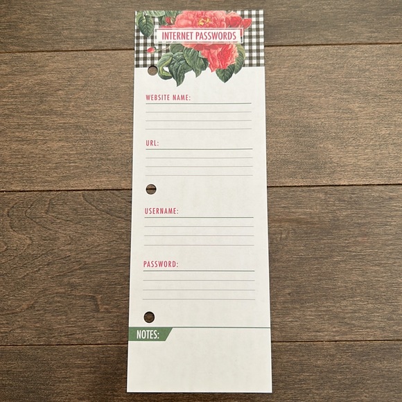 Internet Password Log Keeper, Binder Accessories, Organize Your Home Office - Picture 2 of 3